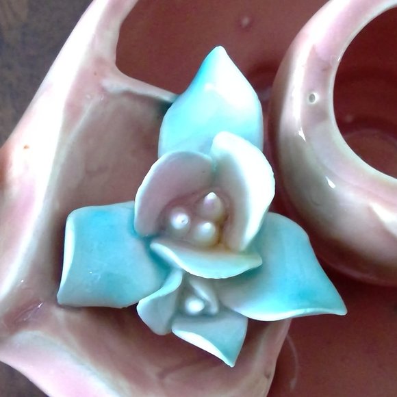 S/3 Vintage Ucagco Ceramics Japan Porcelain bud vase centerpiece/candleholders - Picture 14 of 15